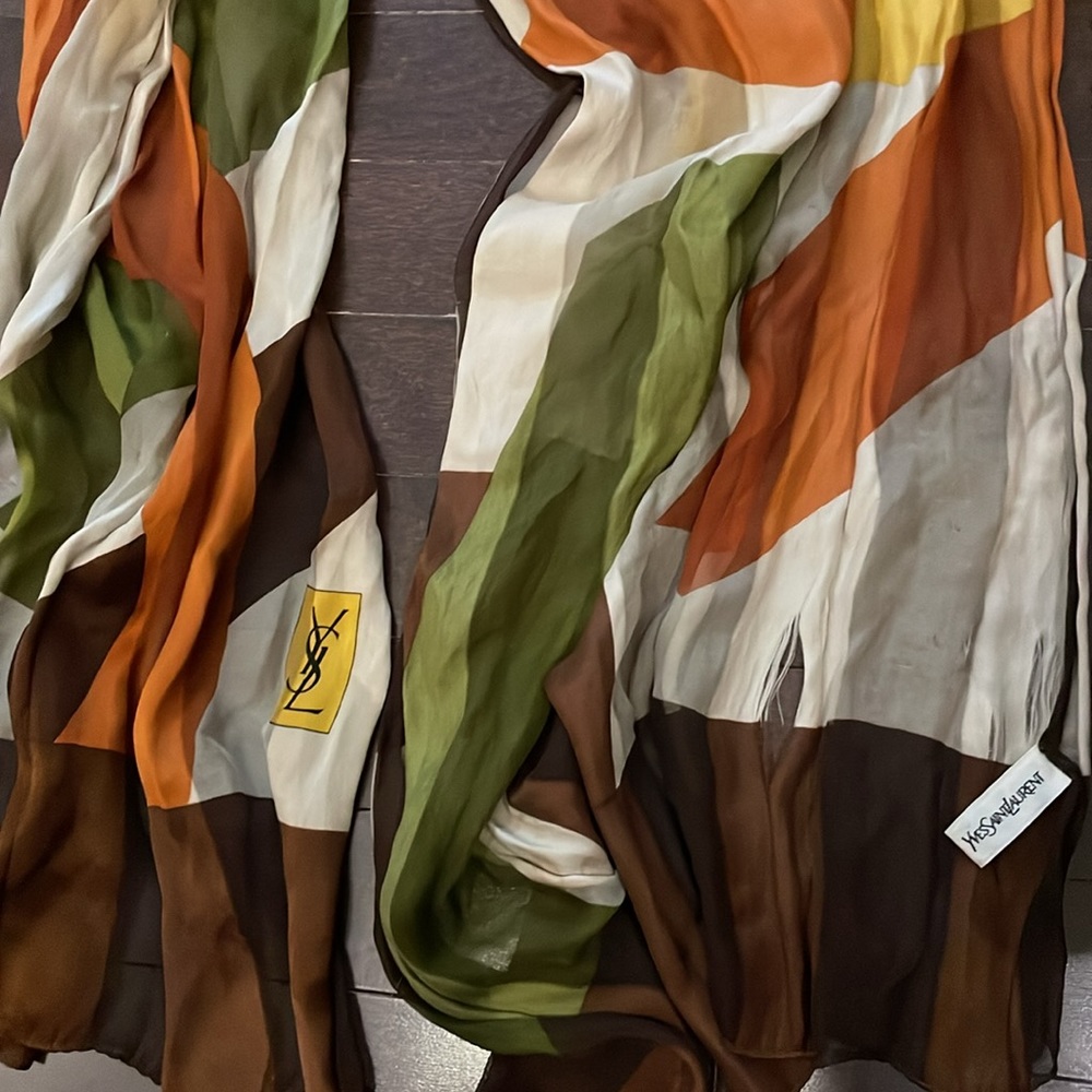 VINTAGE 100% SILK YSL SCARF